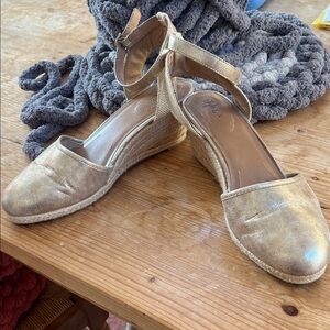 Style & Co. from Macy’s Metallic Gold Espadrille Wedges